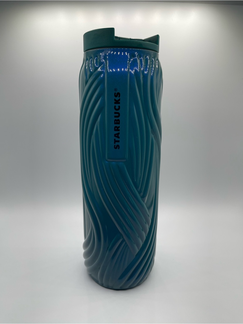 Starbucks Teal Rippled Ceramic Tumbler